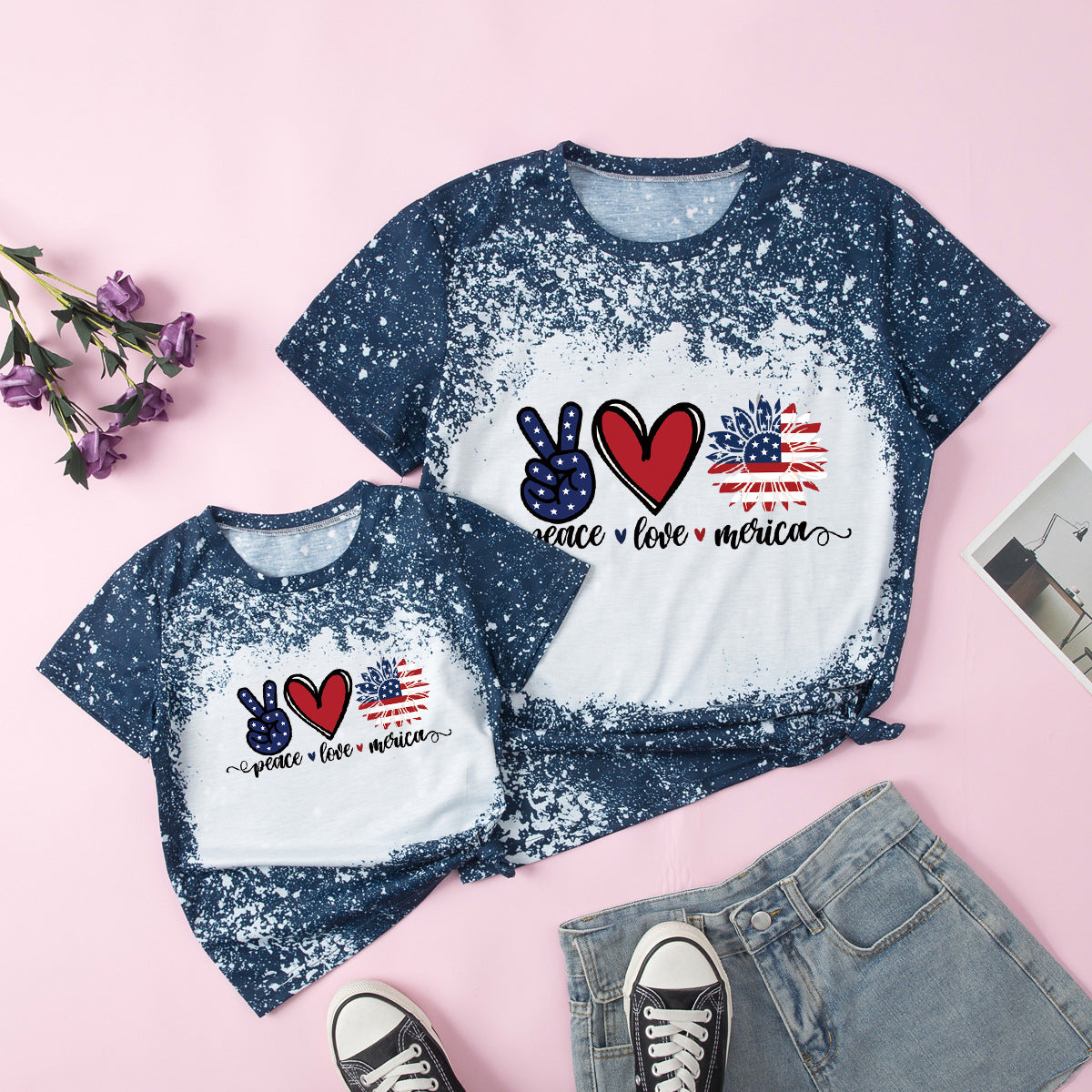 Mommy and Me Independence Day Series Short Sleeve Shirts
