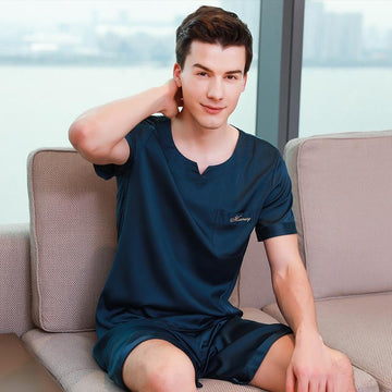 Men's Soft Satin Short Pajama Set