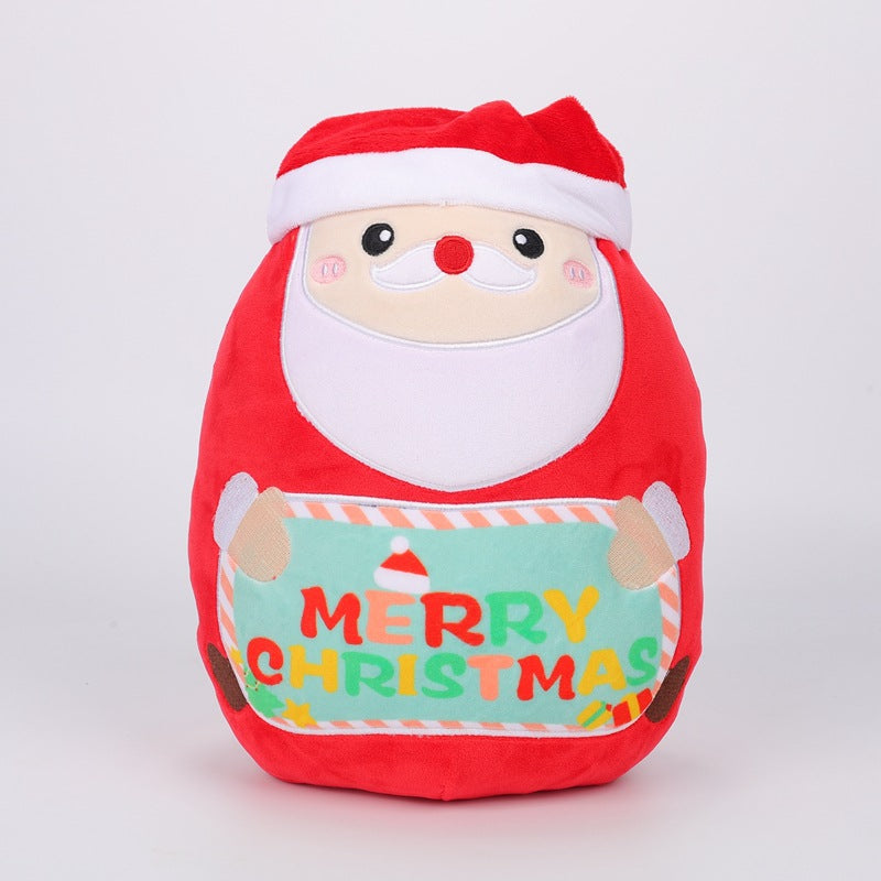 Merry Christmas Pillow Series - Adorable Santa and Reindeer Plush Toys