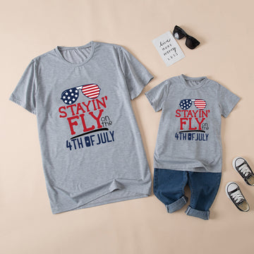Mom and Me Independence Day Series Sunglasses Print Tshirt