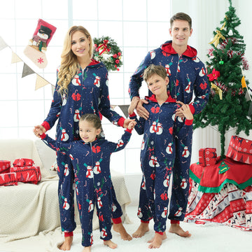 2022 Christmas Family Pajamas Christmas Snowman Print Long-sleeve Onesies Pajamas Sets