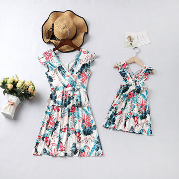 Floral Print Dresses for Mommy and Girl