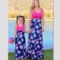 Trendy High-waist Boho Matching Maxi Dress for Mom and Me (3591448526932)