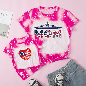 Mommy and Me 4th Of July Independence Day Series Short Sleeve Shirts