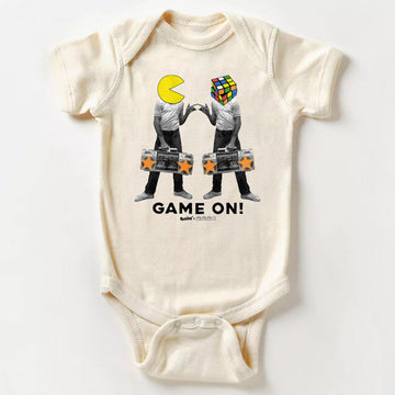 Pac-man Rubiks Game On Bodysuit For Baby