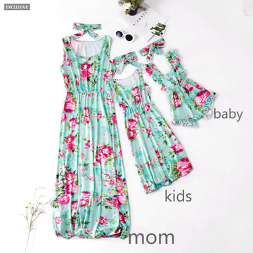 Mommy and Me Bohemia Floral Dresses