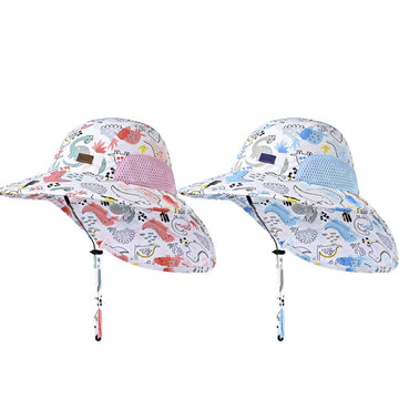 UPF 30+ Jungle Dinosaur Print Kids Bucket Hat