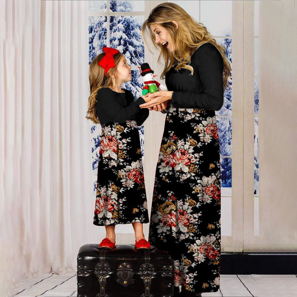 Bohemia Floral Printed Dresses for Daughter and Mom