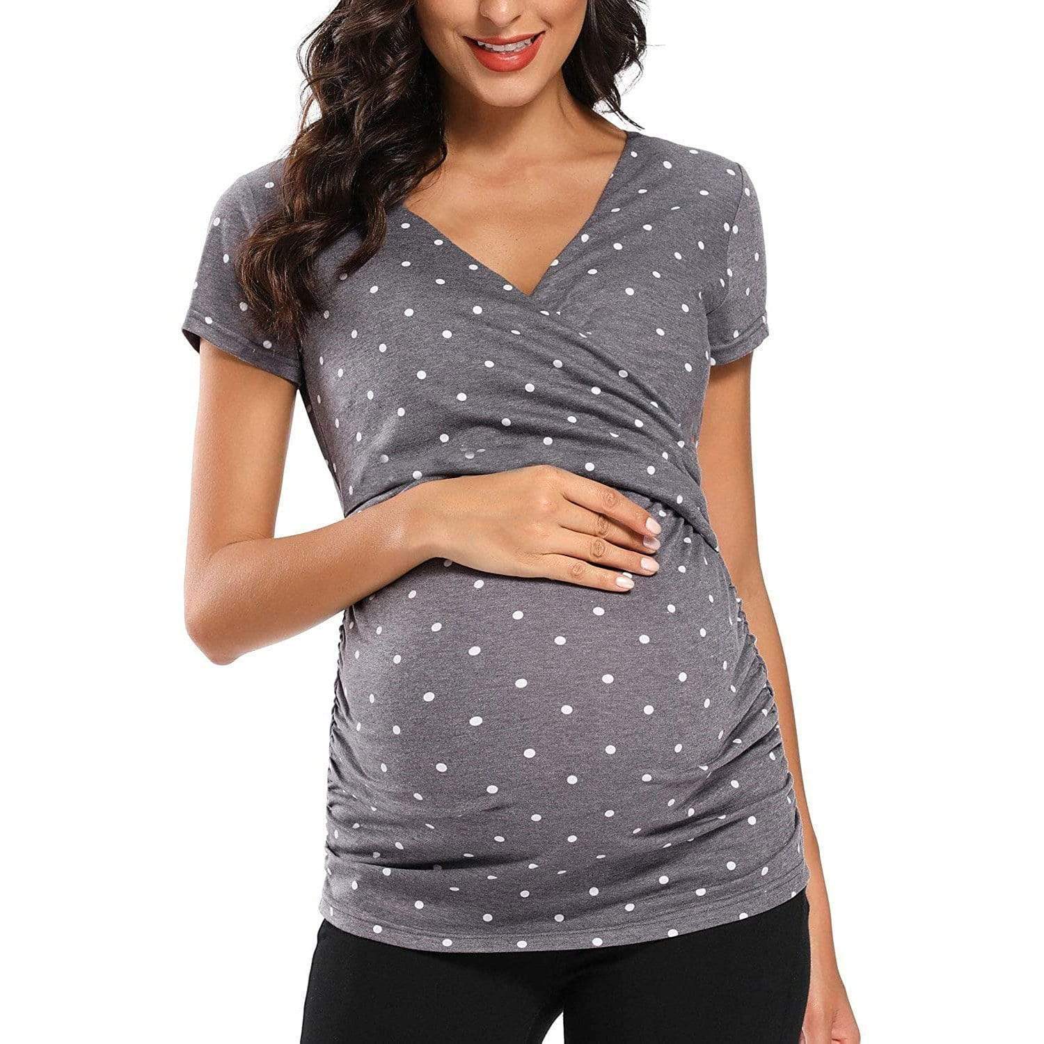 Wave point pregnant women sexy short sleeves