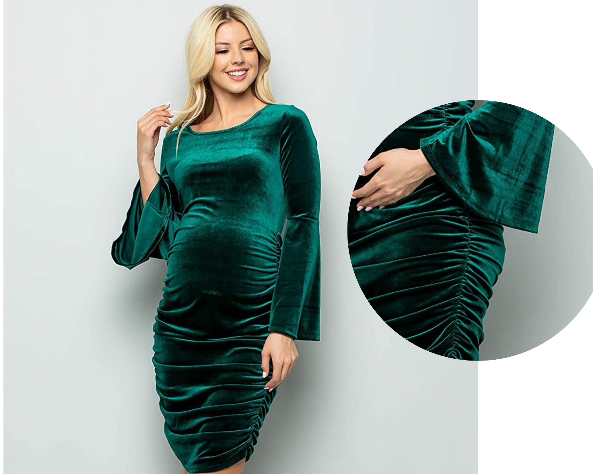 Maternity Bodycon Velvet Dress Premium Soft Stretch for Baby Shower Photography