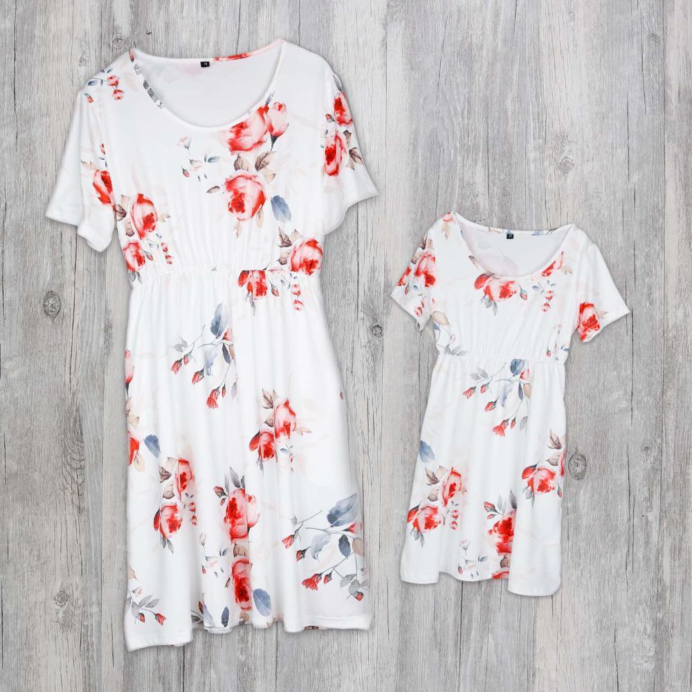 Sale！Floral Dress for Mom and daughter
