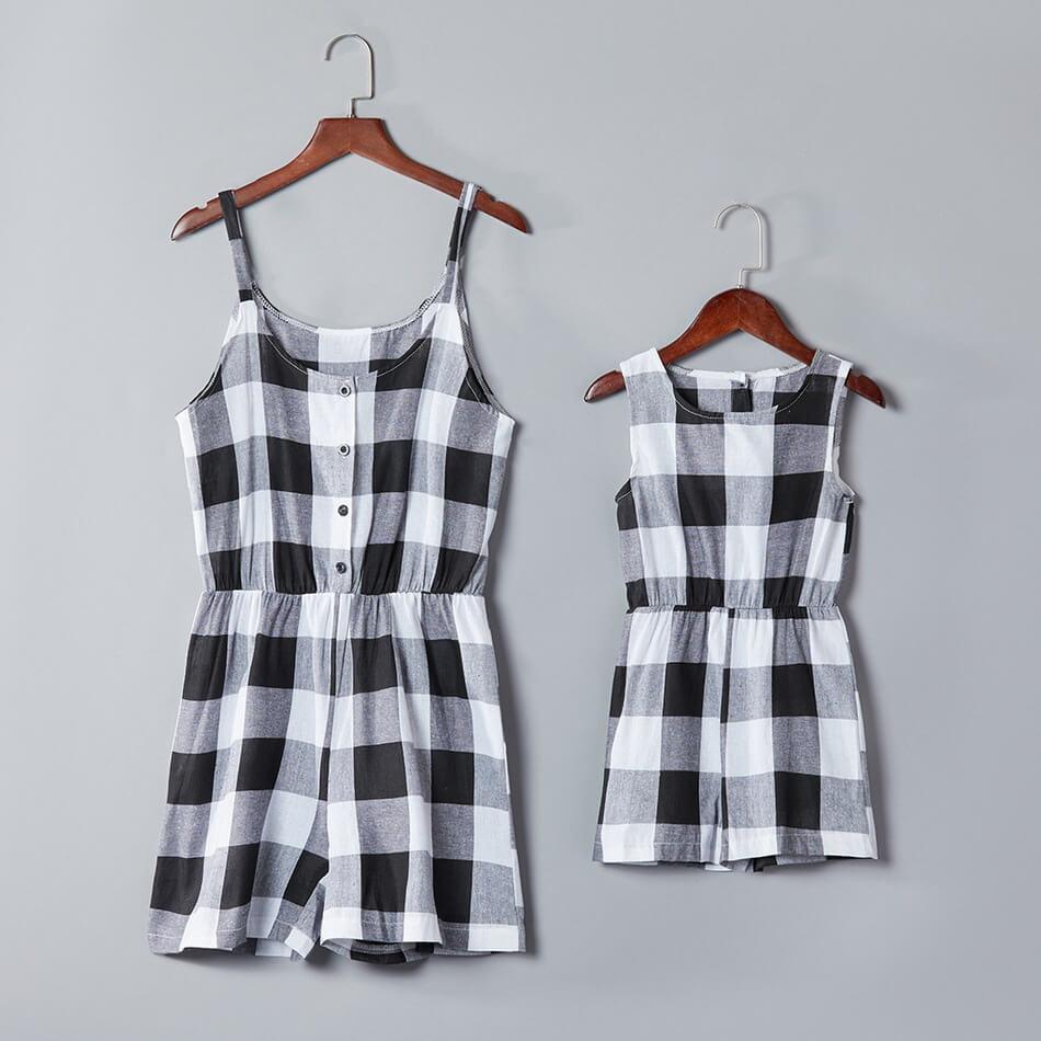 Plaid Print Sleeveless Matching Jumpsuit in Gery (3612009988180)