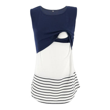 Trendy Striped Maternity Nursing Top