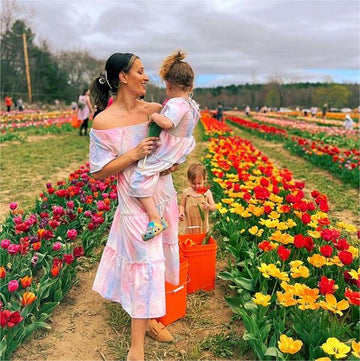 Mom & Me Flutter Sleeve Ruffle Hem Dress