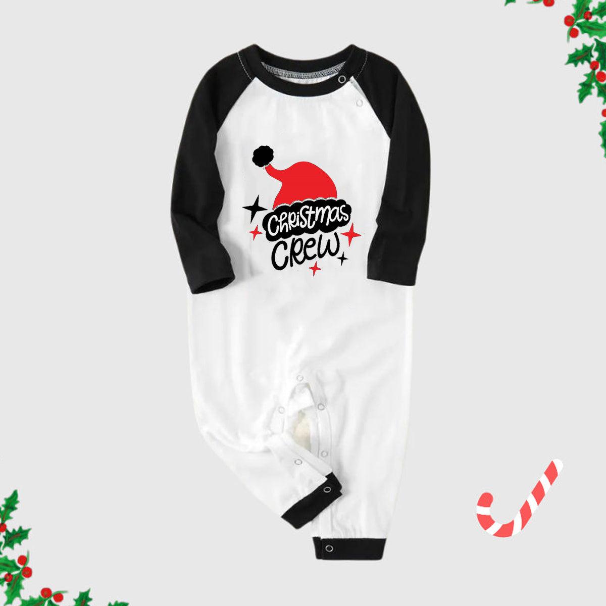 "Christmas crew" print and Santa hat print, Print Pajamas, Christmas Pajamas, patchwork tops and plaid pants - slickdapper