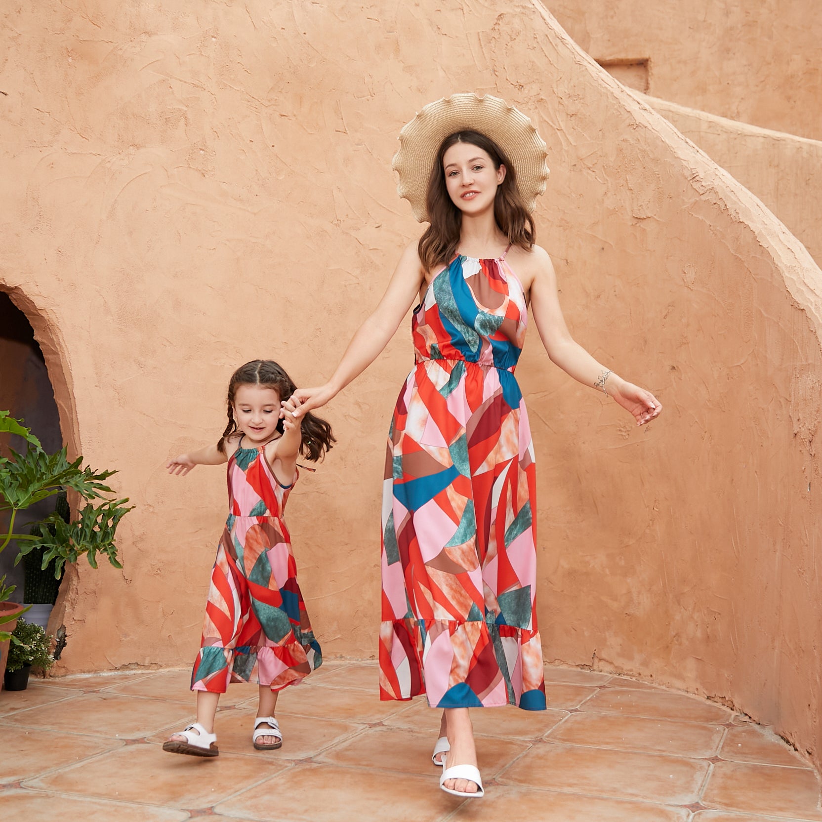 Mom and Daughter Matching  Allover Print Cami Dress