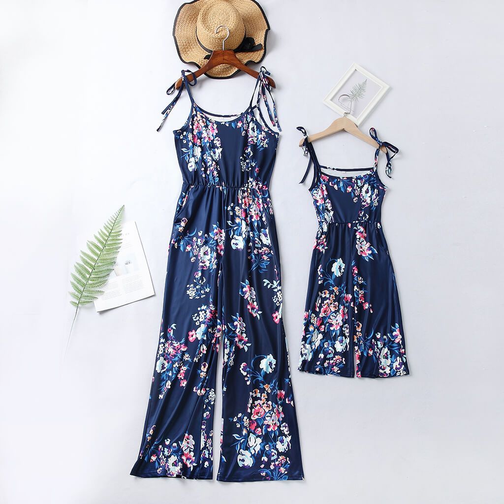Self Tie Floral Sleeveless Matching Jumpsuits (2531426336852)