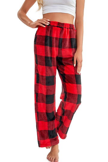 Sale！Red and Black plaid Pants