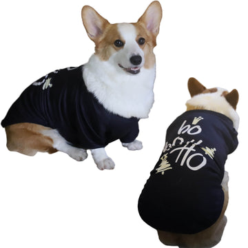 Ho Ho Ho Crown&Christmas Tree Print Black Pet Pajamas Dog Clothes