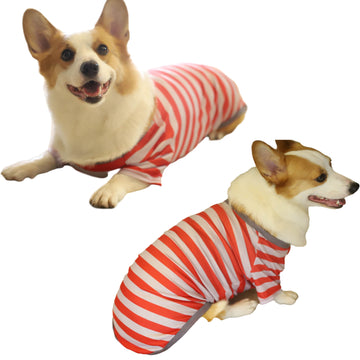 Christmas Red and White Striped Dog Pet Clothes Matching Pajamas