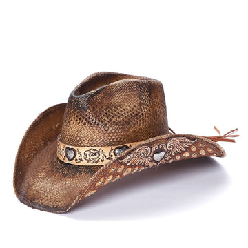 Stampede Women's straw Cowboy Hat - The Angel Wing