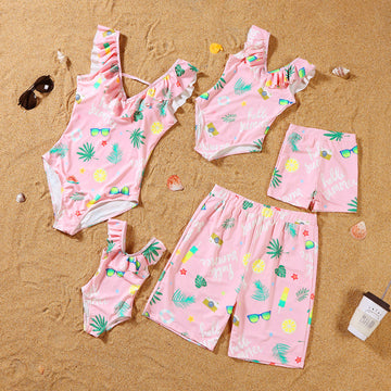 Parent-child swimsuit beach pants fashion suspenders