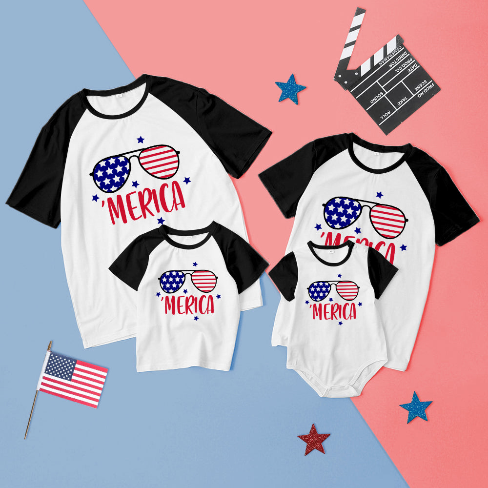 Family 4th Of July Matching T-Shirt Short Sleeve Outfit