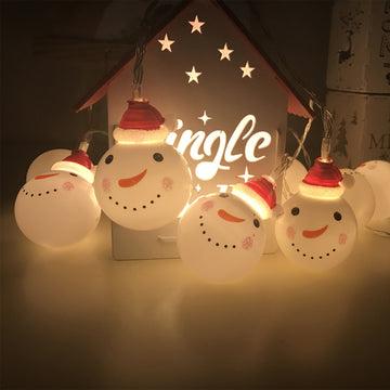 Christmas Snowman Warm White LED Light String with Battery Box Christmas Home Decoration