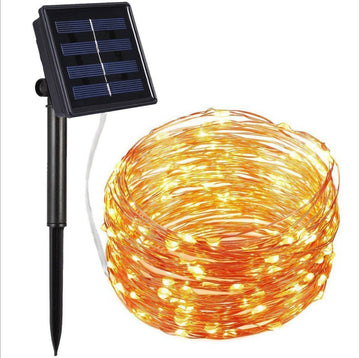 10m 100PCS Waterproof LED Solar Copper Wire Light Christmas Decoration Outdoor Garden Light String