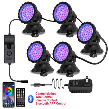 Remote RGB Waterproof Outdoor Garden Landscape  Swimming Pool Spotlights