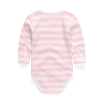 High Quality Stripe Round Collar Long Sleeves Bodysuit