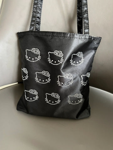 Hello Kitty Rhinestone Tote Bag Shopping Bag Gym Bag Hello Kitty Lunch Bag