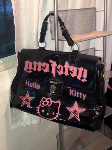 Hello Kitty Women's Fashion Handbag Stylish PU Leather Crossbody Satchel