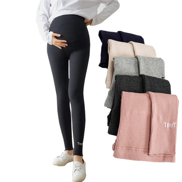 Maternity Knit Cotton High Waist With Adjustable Belt Leggings