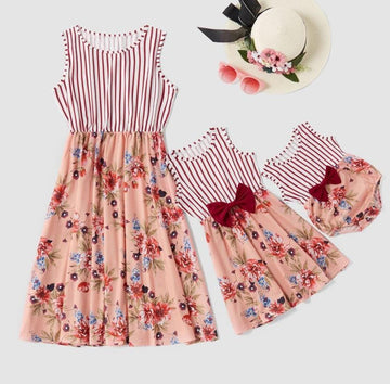 Rosette Floral Sweet Cute Romper for Mommy and Me