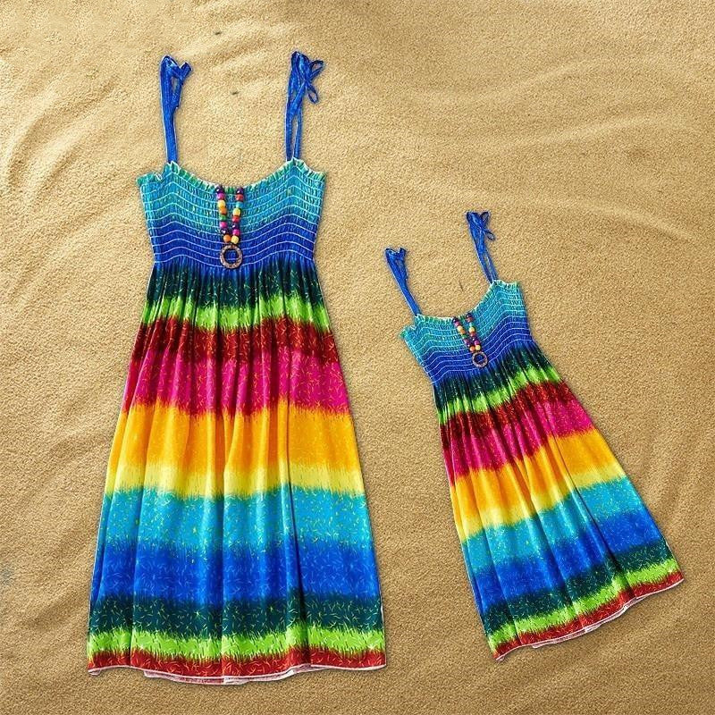 Mommy and me Rainbow Sling Bohemia Beach dresses