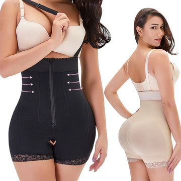New Women Butt Lifter Hip Shapewear Buttock Sexy Transparent Bodysuit Waist Body Shaper Zipper Slimming Corset Adjustable Straps