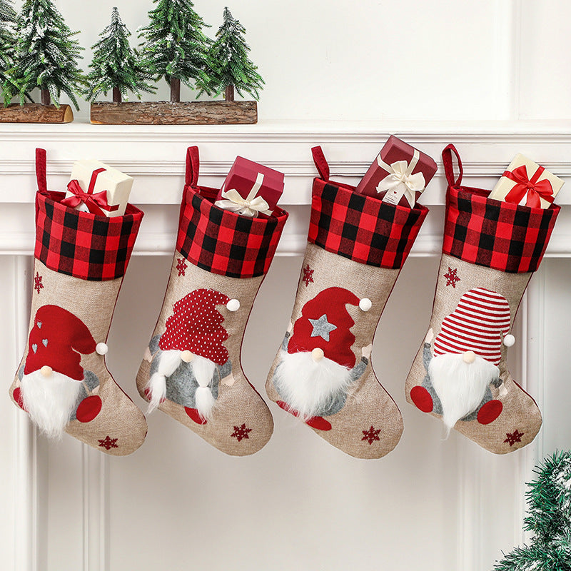 Christmas Decorations Faceless Elderly Gnome Gift Bags Christmas Socks