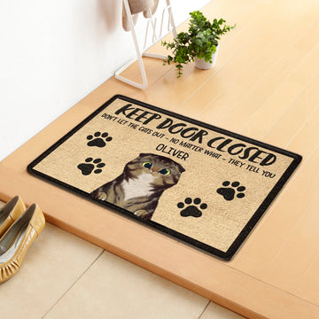 Cartoon Retro Cat Letter Paw Print Doormat Carpet Home Outdoor Floor Mat PJ210421