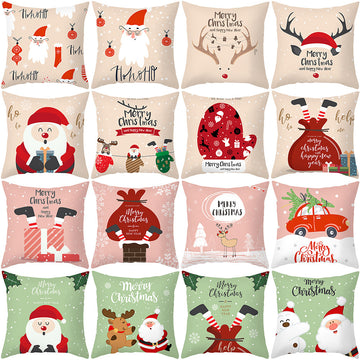 Christmas Cartoon Santa Claus Antlers Gloves Elk Gift Bag Pillowcase Print Pillowcase TPR420
