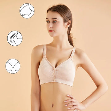 Pregnancy Seamless Nursing Bra Front Closure Comfortable Women's Push Up Breastfeeding Bra Maternity Underwear