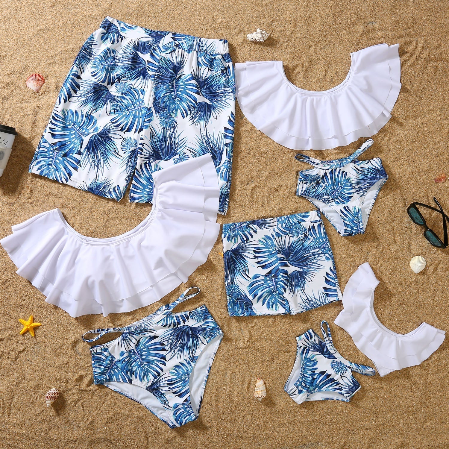 Breezy Palm Leaf Family Matching Swimsuit