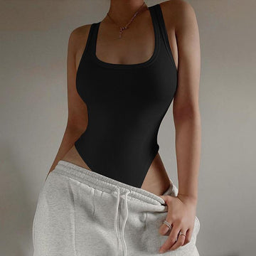 Halter Neck Short Sport Bodysuit for Casual Yoga