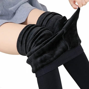 Women High Waist Solid Color Velvet Stretchy Leggings