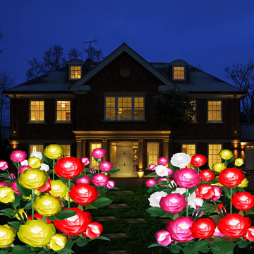 Solar Outdoor Lights 7 Rose Flowers