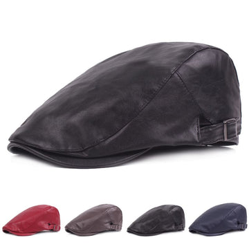 Jerome Leather Flat Cap