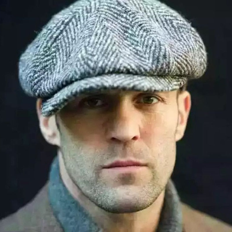 Wool Newsboy Caps Men Herringbone Flat Caps Gatsby Cap Woolen Golf Driving Hats Vintage Inspired Hat Winter Peaky Blinders