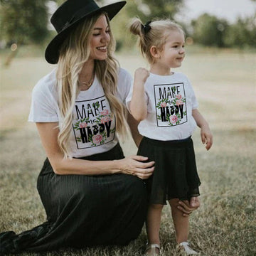 Mommy and Me Shirts Short Sleeve Pullover Tee Tops