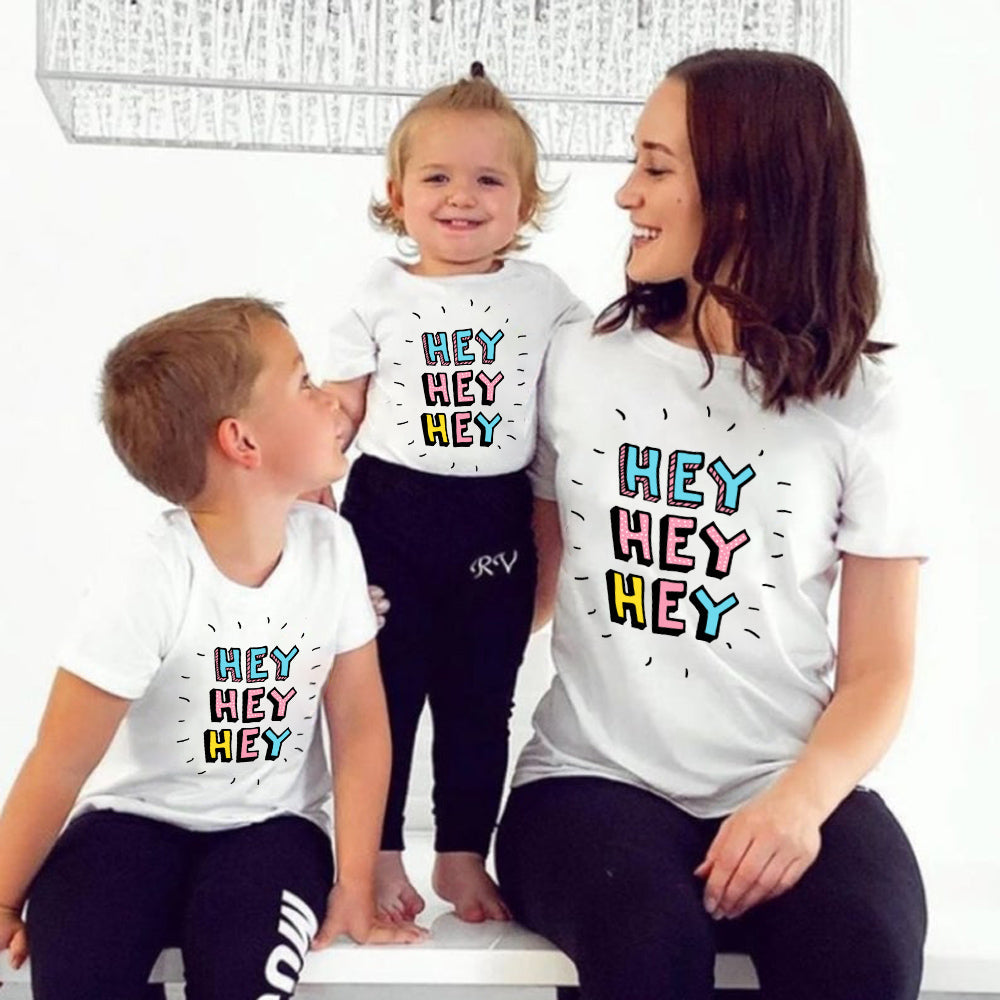 Mommy and Me Shirts Short Sleeve Letter Print T-Shirt