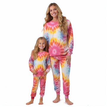 Mom and Me Tie Dye Loungewear Pajamas Set